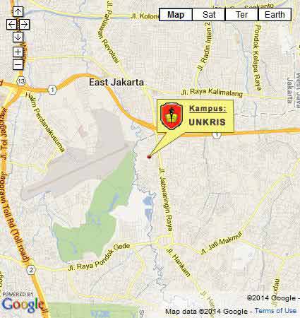 Map Location UNKRIS Jakarta Nomor